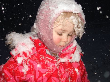little girl in the snow