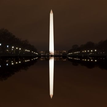 Washington Memorial at Night in Washington DC
