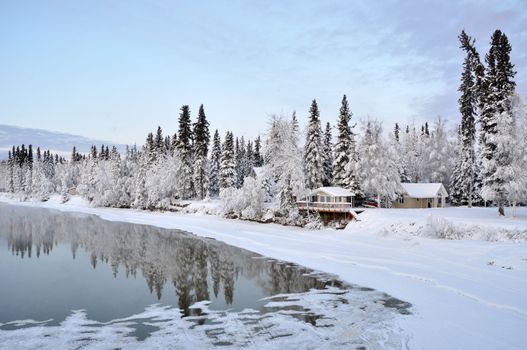 Winter River in Alaska 