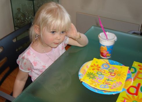 little girl with food