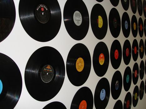 records on the wall