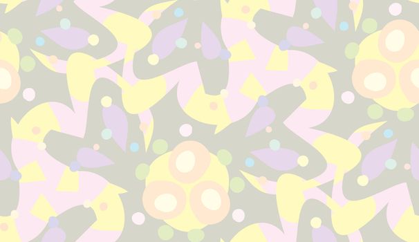 Flowery party shapes as seamless wallpaper background