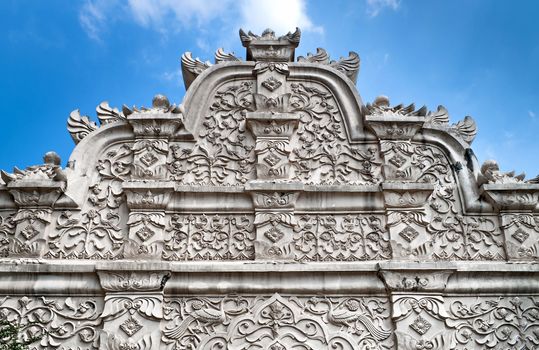 Indonesian bas-relief detail in Taman Sari temple, Yogyakarta