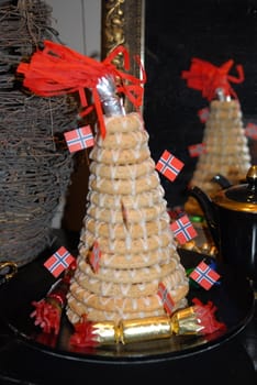 haystack with national flags