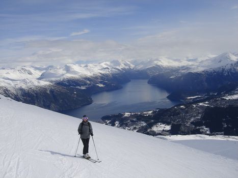 skiing view