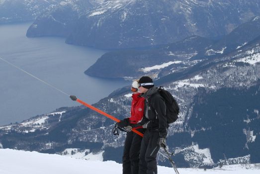 skiing view