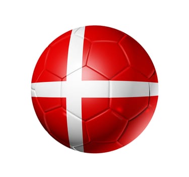 3D soccer ball with Denmark team flag, world football cup 2010. isolated on white with clipping path