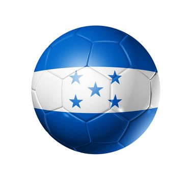 3D soccer ball with Honduras team flag, world football cup 2010. isolated on white with clipping path