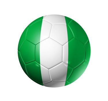 3D soccer ball with Nigeria team flag, world football cup 2010. isolated on white with clipping path