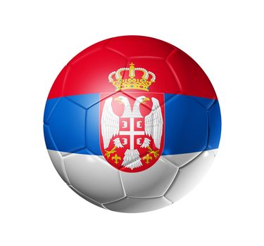 3D soccer ball with Serbia team flag, world football cup 2010. isolated on white with clipping path