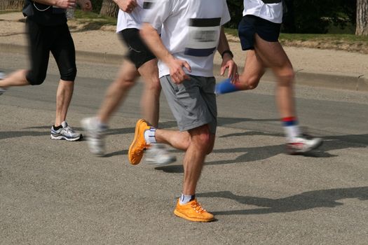 athletes running a marathon