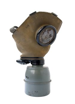 old gas mask on a white background