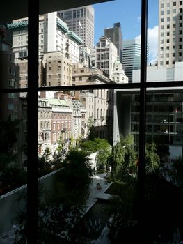 New York City view from inside a building