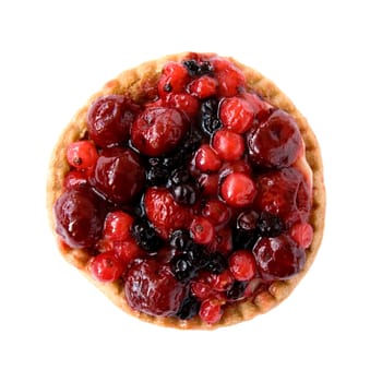 small fresh red fruit pie