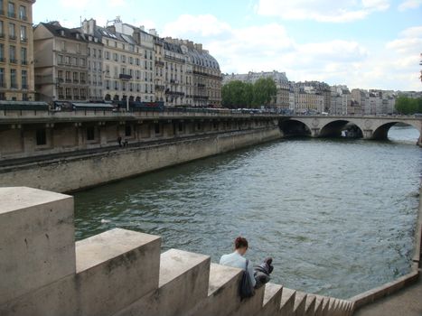 city view beside the river, Paris