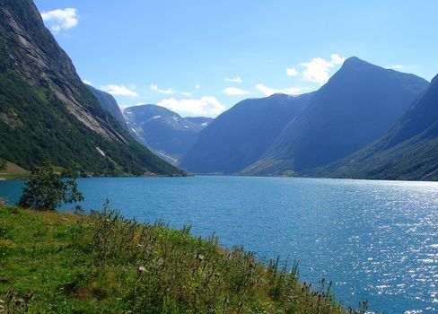 beautiful view of the Norwegian fjord - nord europe