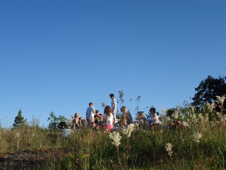 family picnic in the wild