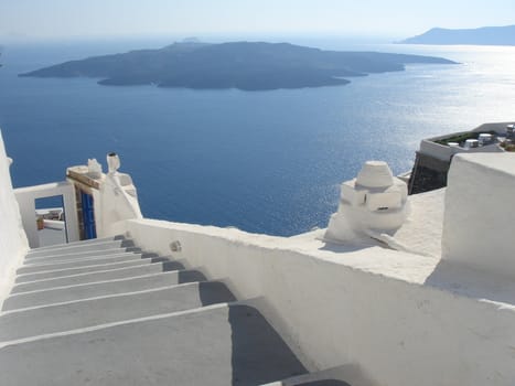 volcan view from Santorini greece island - europe travel