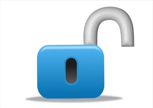 3d blue padlock icon design - business series