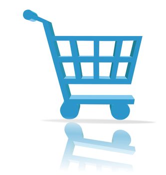 3d shopping cart button - computer generated clip-art