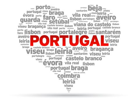 I Love Portugal Illustration on white background.