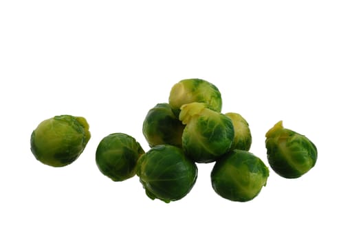 Fresh Brussels sprouts
isolated on white background