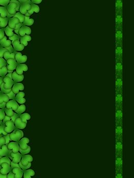 Shamrock Leaves with Stripe on Dark Green Background Illustration