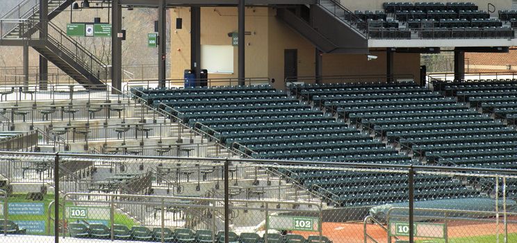 View of a baseball park before the crowd arrives