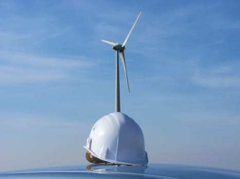 the  wind turbine and the helmet