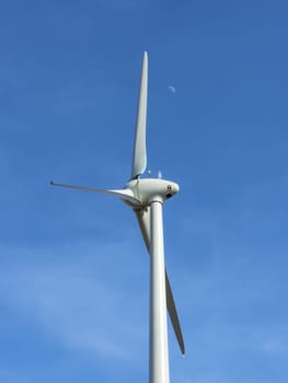 the  wind turbine on blue sky