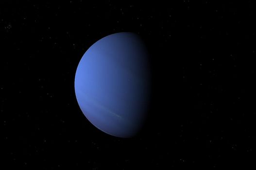 Uranus on a background of stars 
