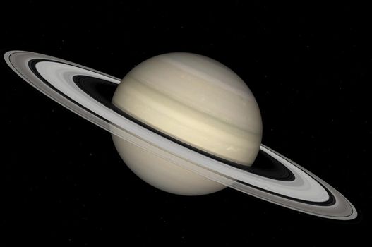 Saturn on a background of stars 

