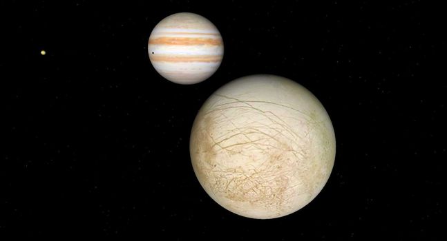 Jupiter and Celestia on a background of stars 
