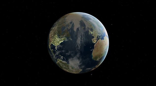 Earth on a background of stars 
