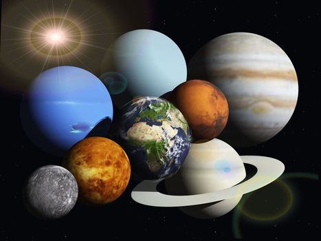 the planets of the solar system