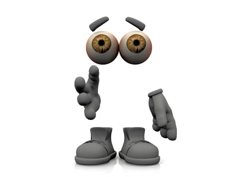 the invisible man on a white background