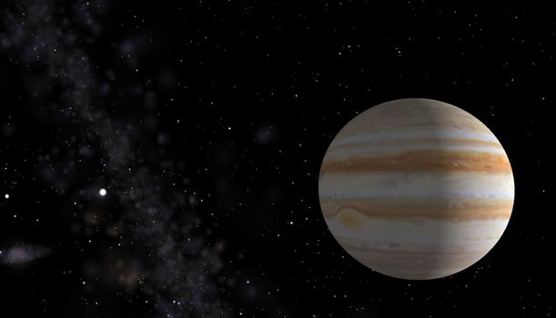 Jupiter on a background of stars 
