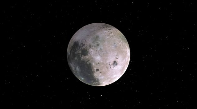 Moon on a background of stars 
