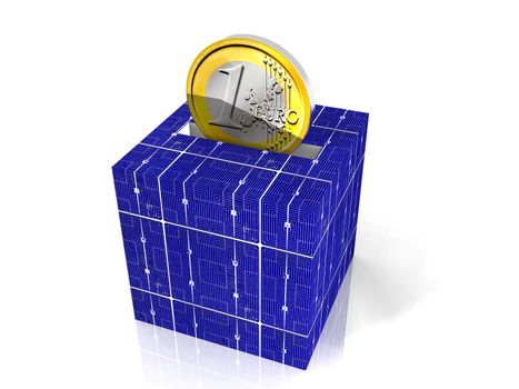 the moneybox in solar  cell
