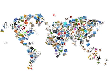 The earth in Pictures on a white background