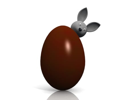 rabbit and easter eggs