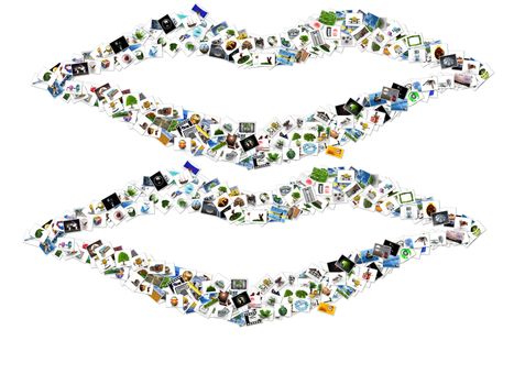 the lips in pictures on a white background