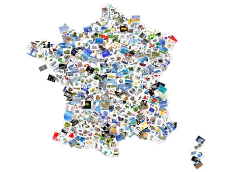 France by pictures on a white background