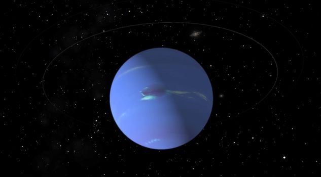 Uranus on a background of stars 
