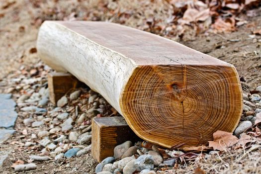 Park bench made of solid timber