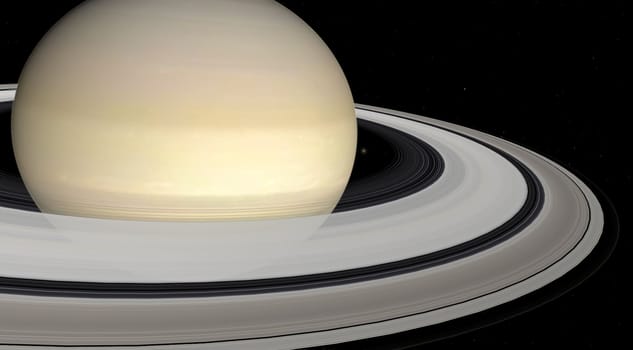 Saturn on a background of stars 
