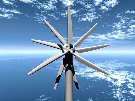 a  multi-bladed wind turbine