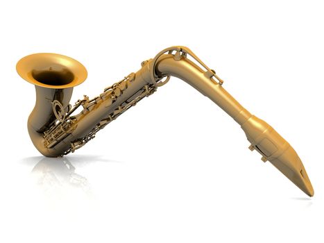 the saxophone on a white background