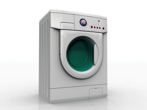 the washing machine on a white background