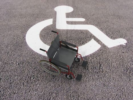 chair  of a handicapped space handicapped